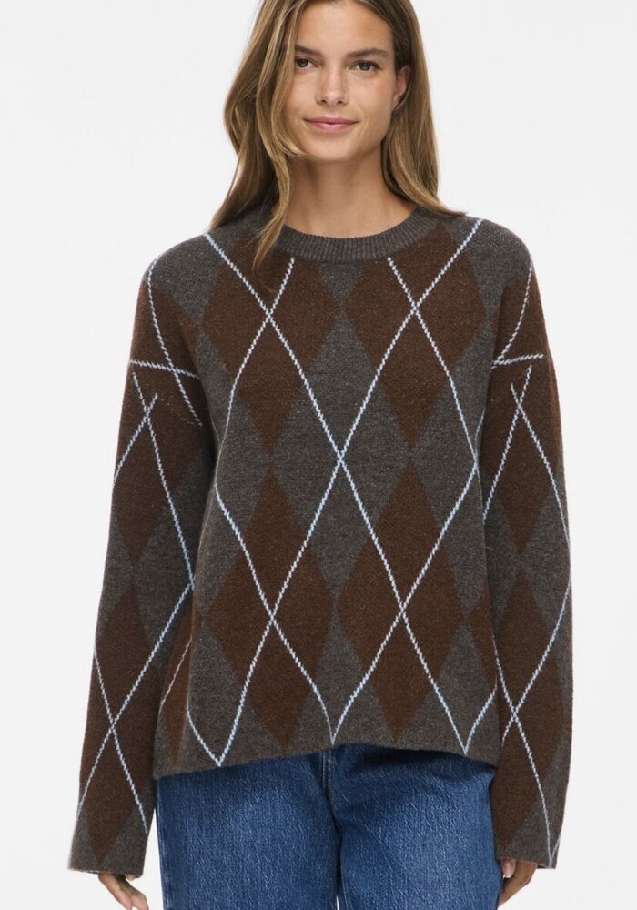 Vila Argyle Knitted Sweater