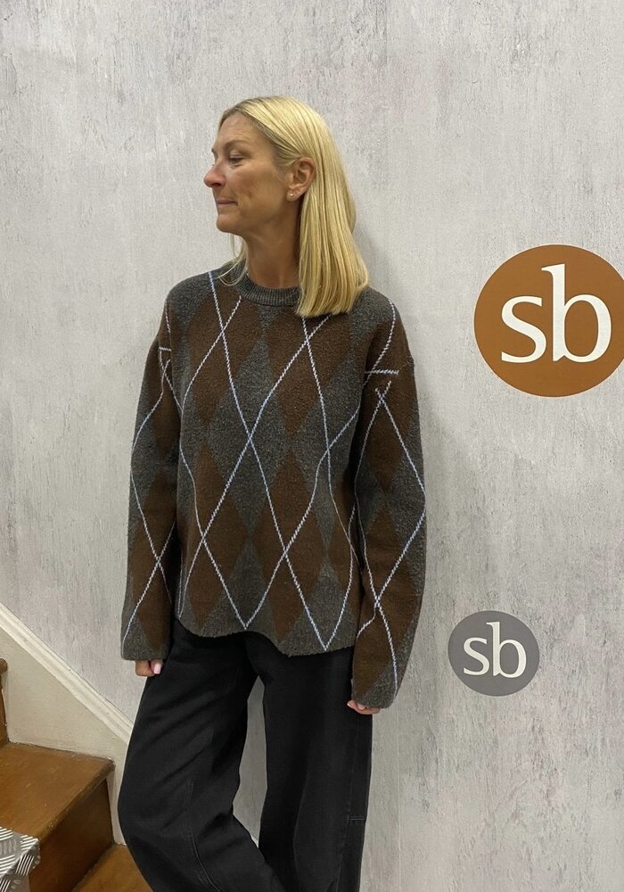 Vila Argyle Knitted Sweater