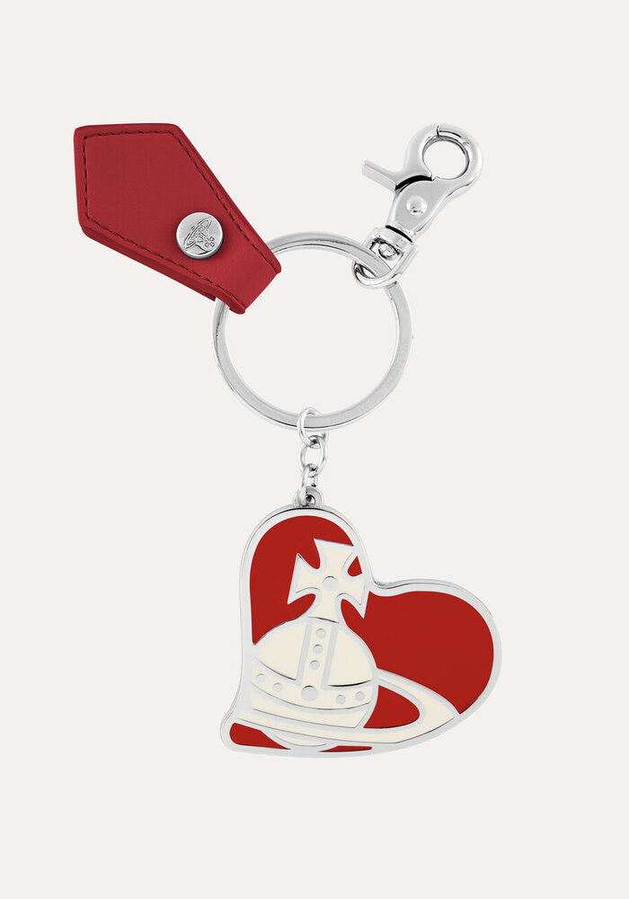 Vivienne Westwood Orb Heart Silver Keyring