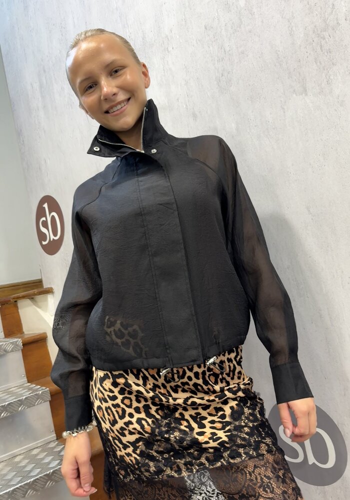 Never Fully Dressed Organza Funnel Neck Jacket