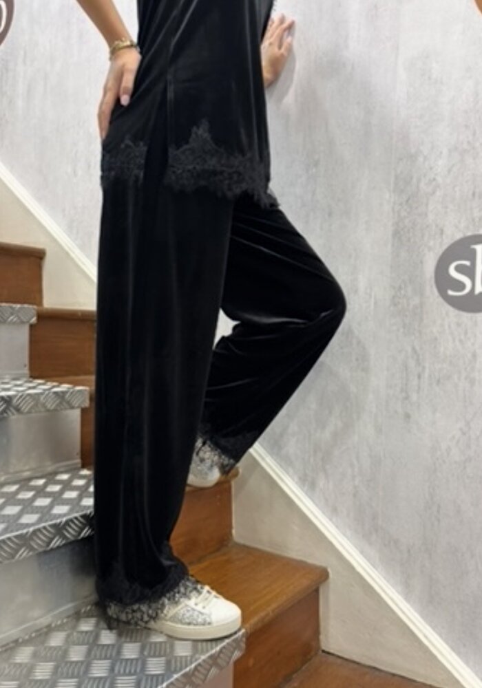 Vila Vialindra Lace Trim Trousers