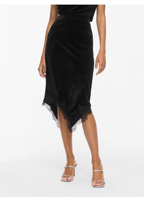 VILA Vila Vialindra Midi Length Lace Trim Skirt
