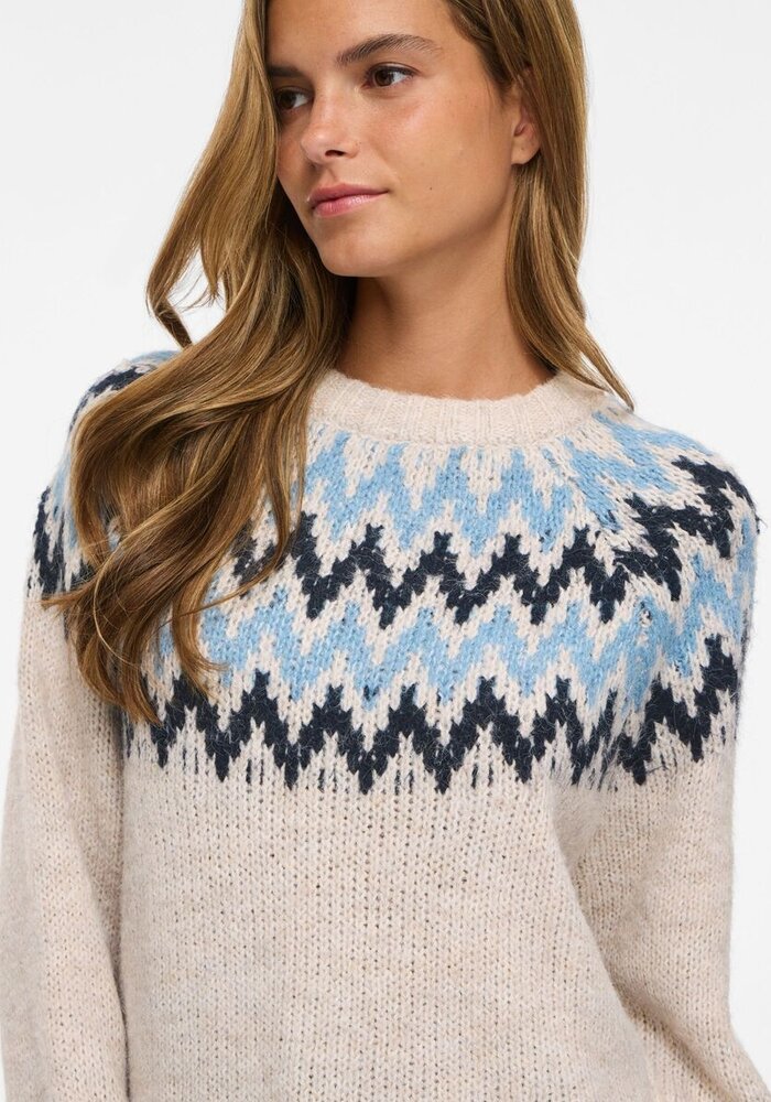 Vila Vitoni Jacquard Crew Knit