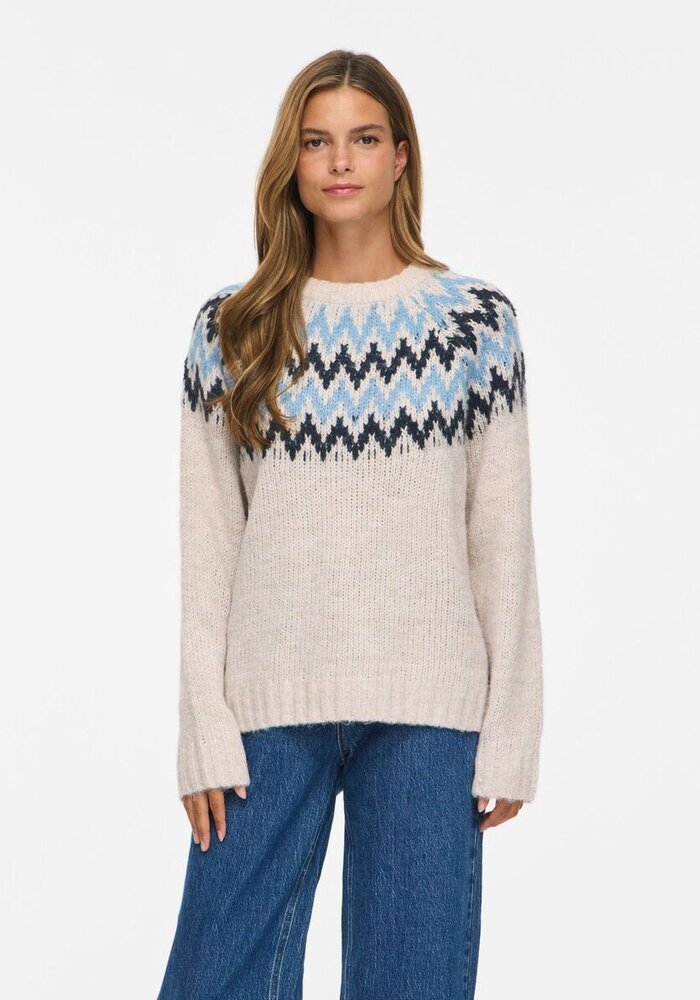 Vila Vitoni Jacquard Crew Knit