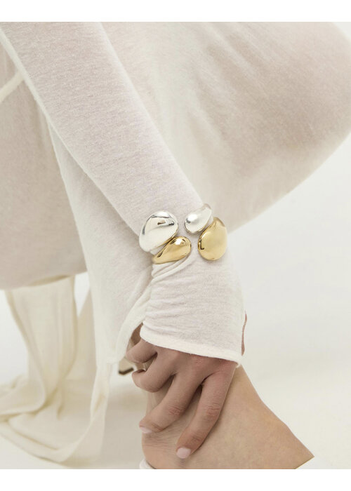 UNO DE 50 Uno de 50 silver wrap bracelet with two drops PUL2647MTL