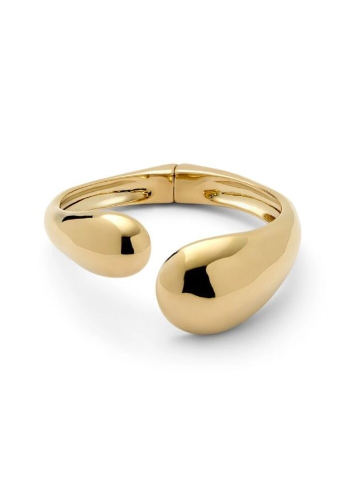 Uno de 50 gold wrap bracelet with two drops PUL2647ORO
