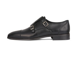 Double Monk Strap Schwarz | Filip Leder