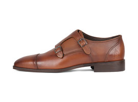 Double monk strap Cognac | Filip Leer