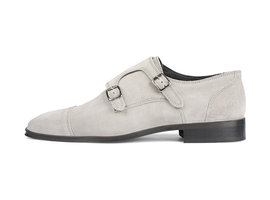 Double Monk Strap Grau | Filip Wildleder