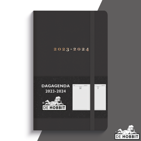Pocket Dagagenda 2023-2024 Deluxe Suèdelook Donkergrijs