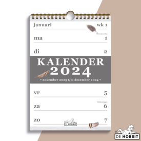  Spiraalkalender 2024 A4 Veertjes