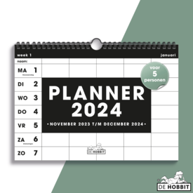  Familieplanner 2024 A4 Basic Zwart
