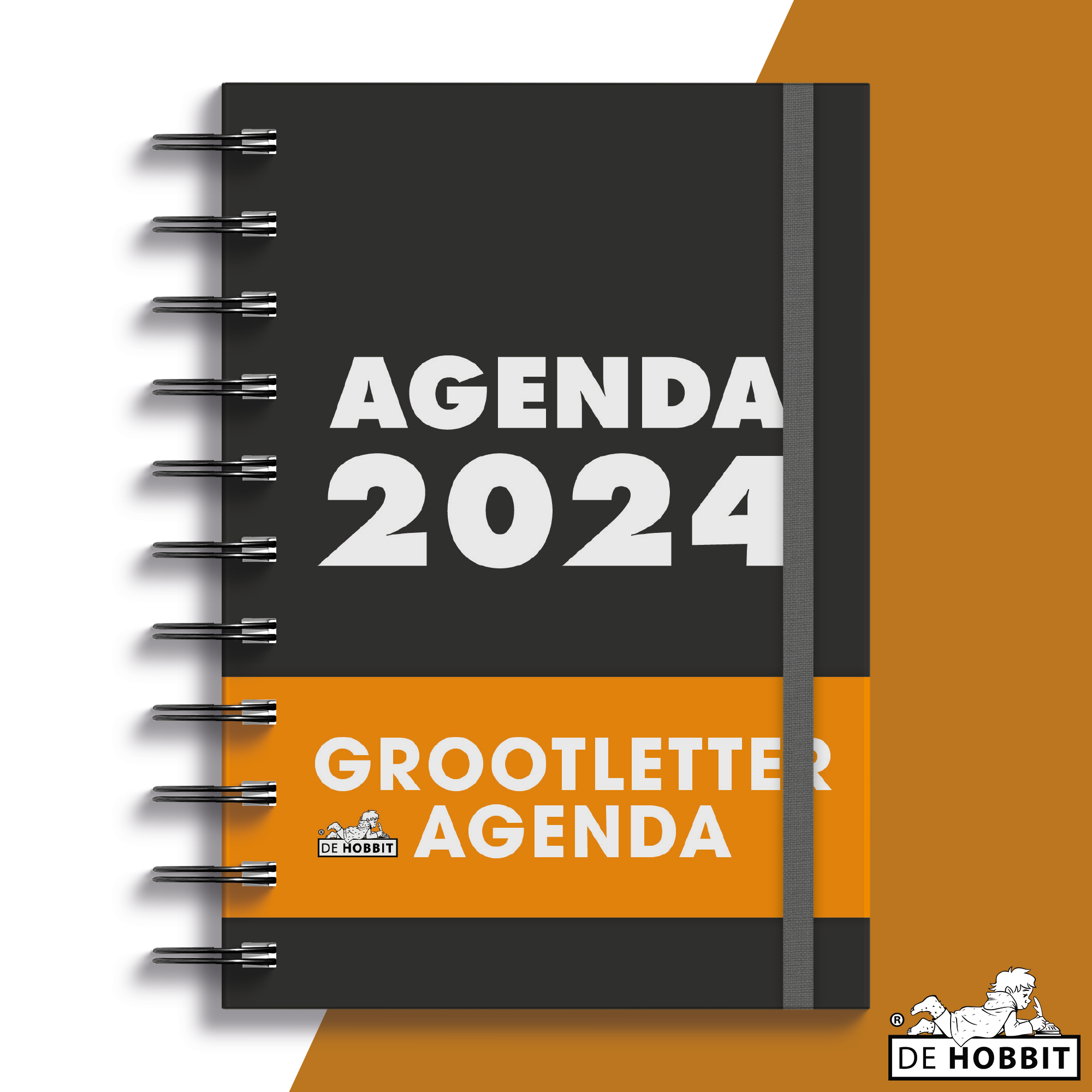De Hobbit Grootletter Agenda 2024 A6 Zwart