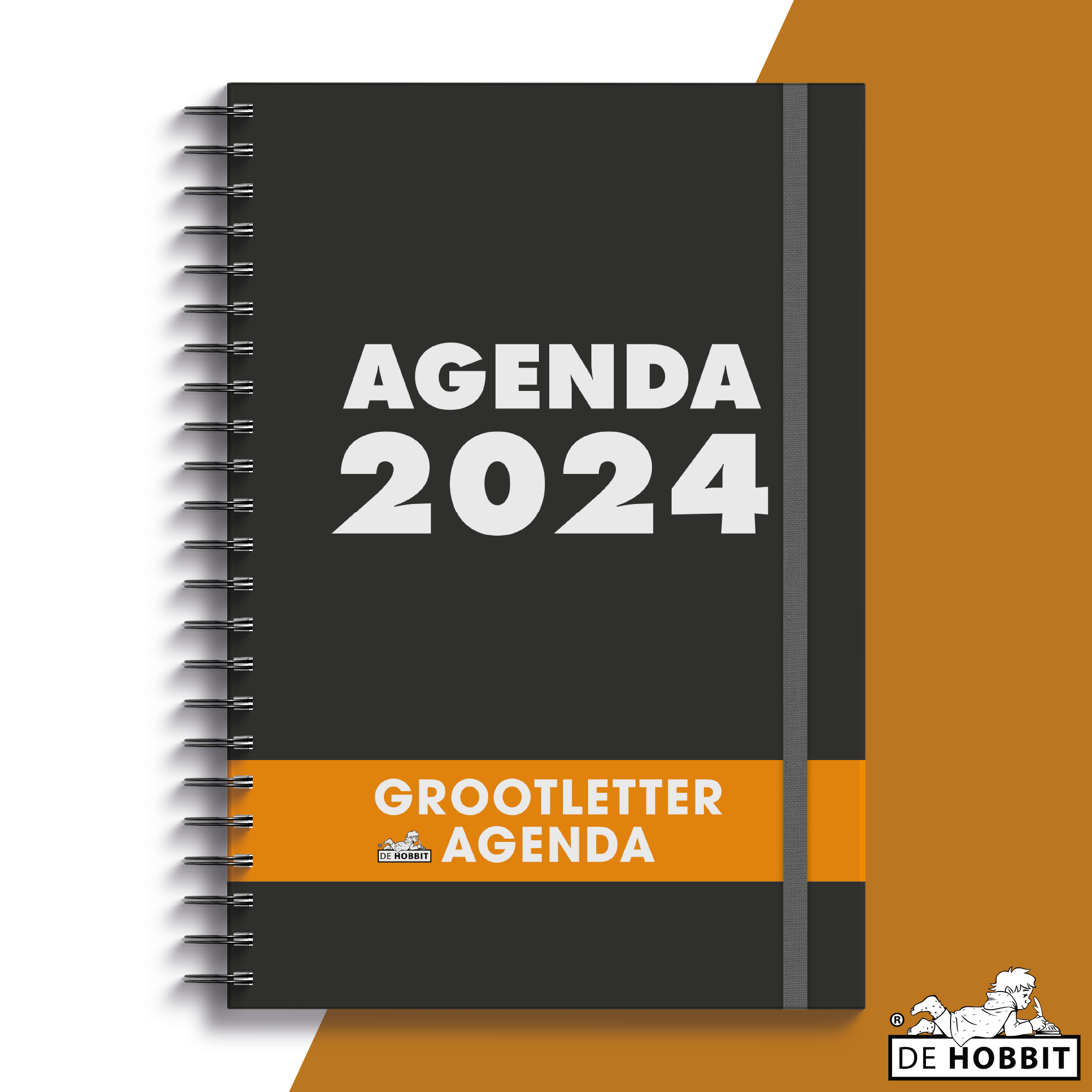 De Hobbit Grootletter Agenda 2024 A4 Zwart