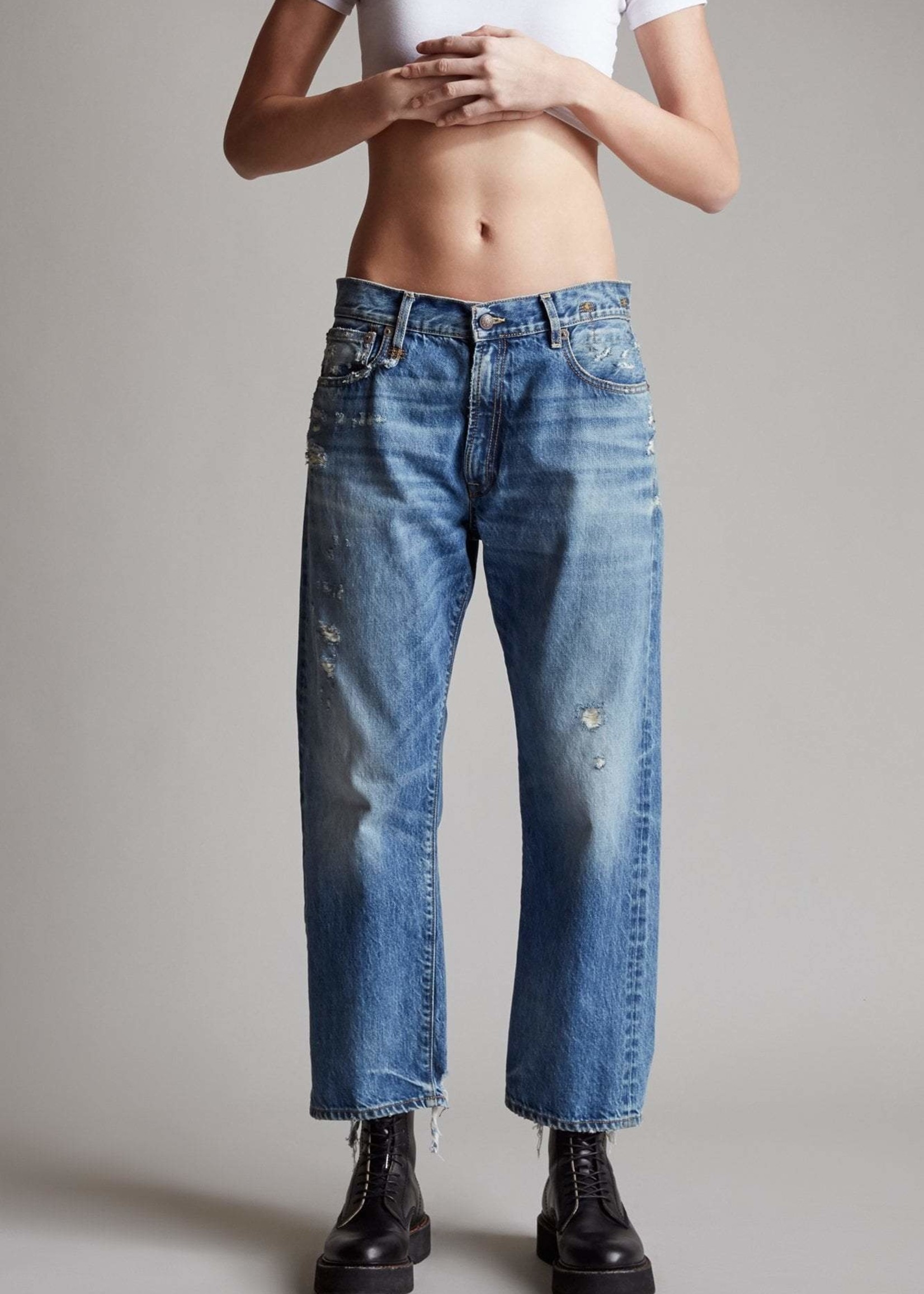 R13 R 13 Boyfriend Bain Vintage Blue
