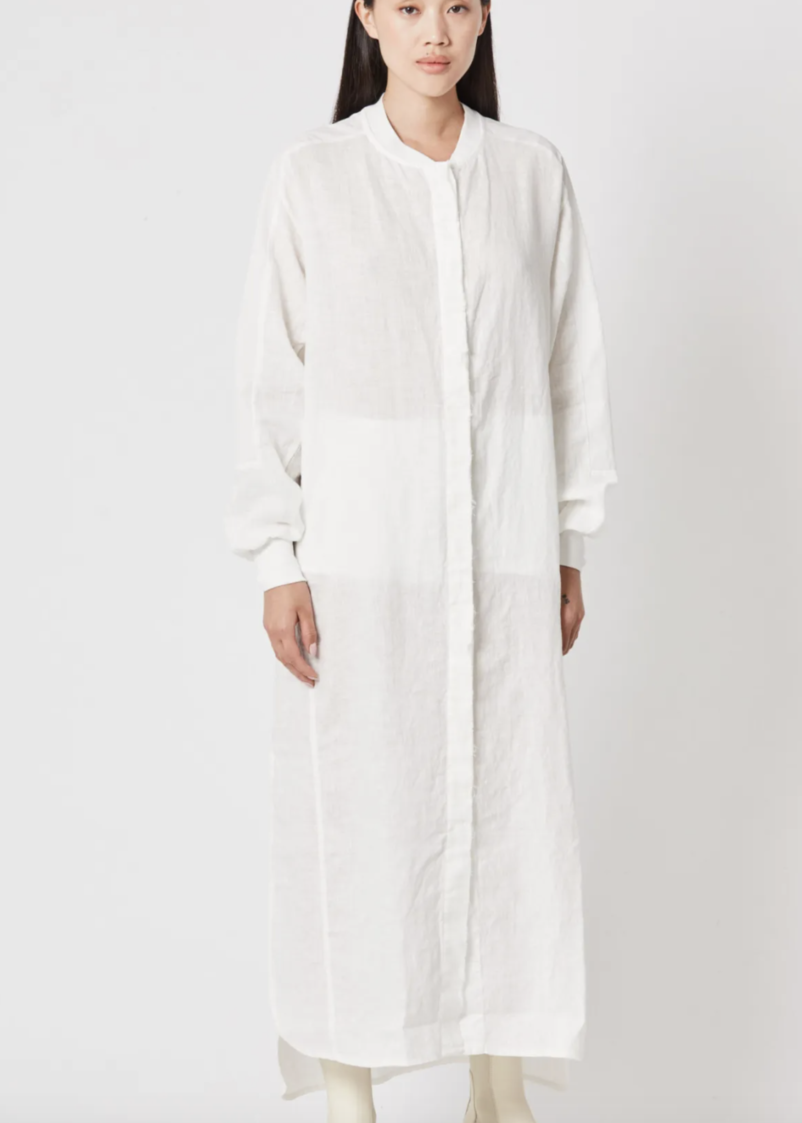 Thom Krom Longsleeve linen dress - White