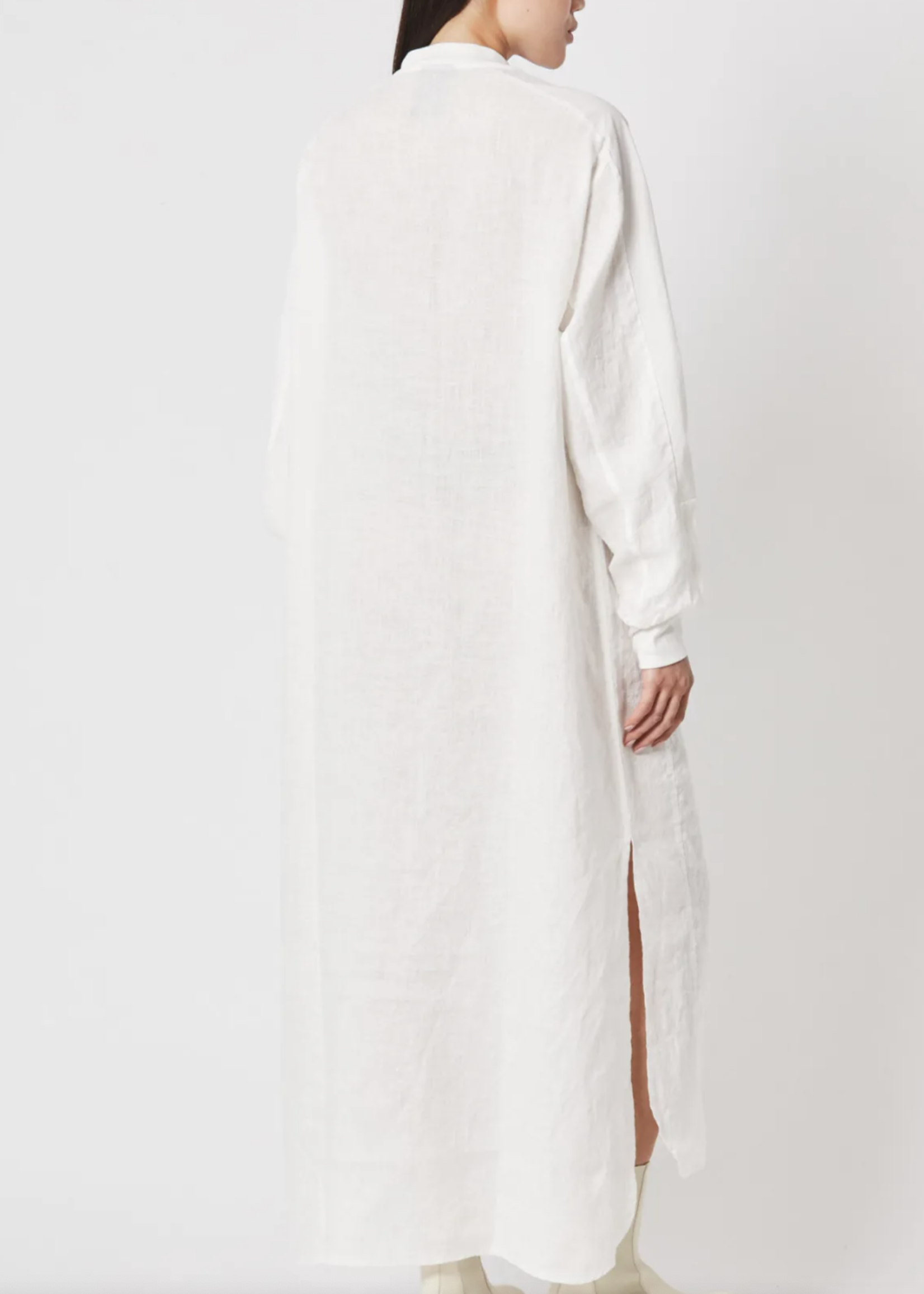 Thom Krom Longsleeve linen dress - White