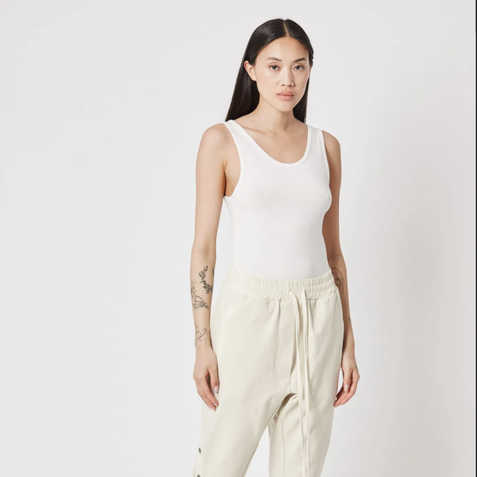 THOM KROM Ribbed tank top - White