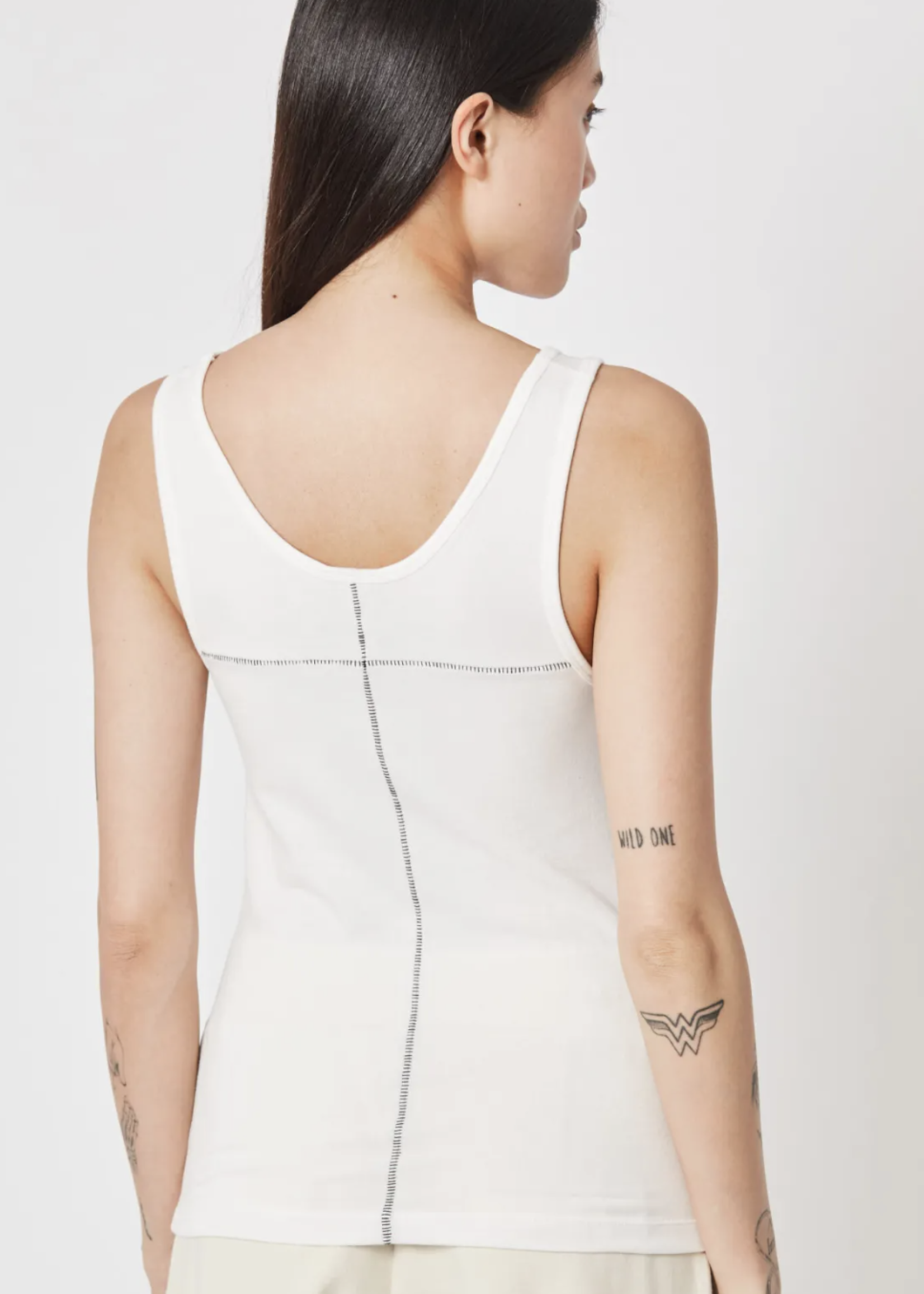 Thom Krom Ribbed tank top - White