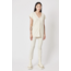 Thom krom ribbed V neck TEE 485 ,ivory