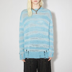 ACNE STUDIOS Distressed knit jumper - Sky blue/powder blue