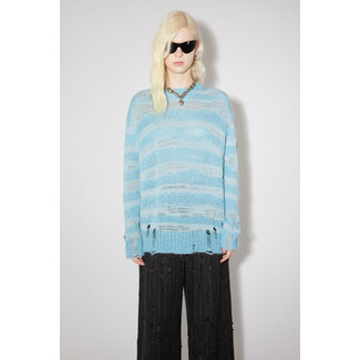 ACNE STUDIOS Distressed knit jumper - Sky blue/powder blue