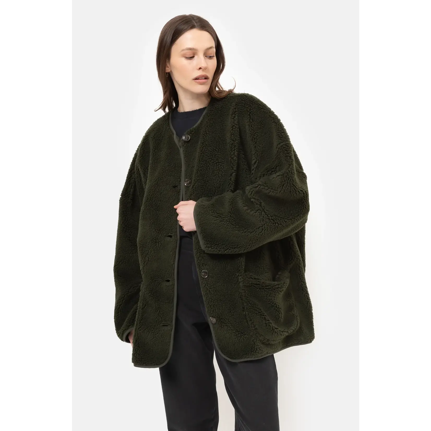 âme antwerp Ame Antwerp Hannah oversized jacket, khaki