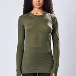 THOM KROM Longsleeve with small slit - Green