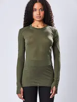 THOM KROM Thom Krom longsleeve with small slit, green
