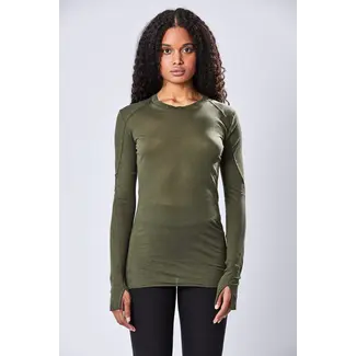THOM KROM Longsleeve with small slit - Green