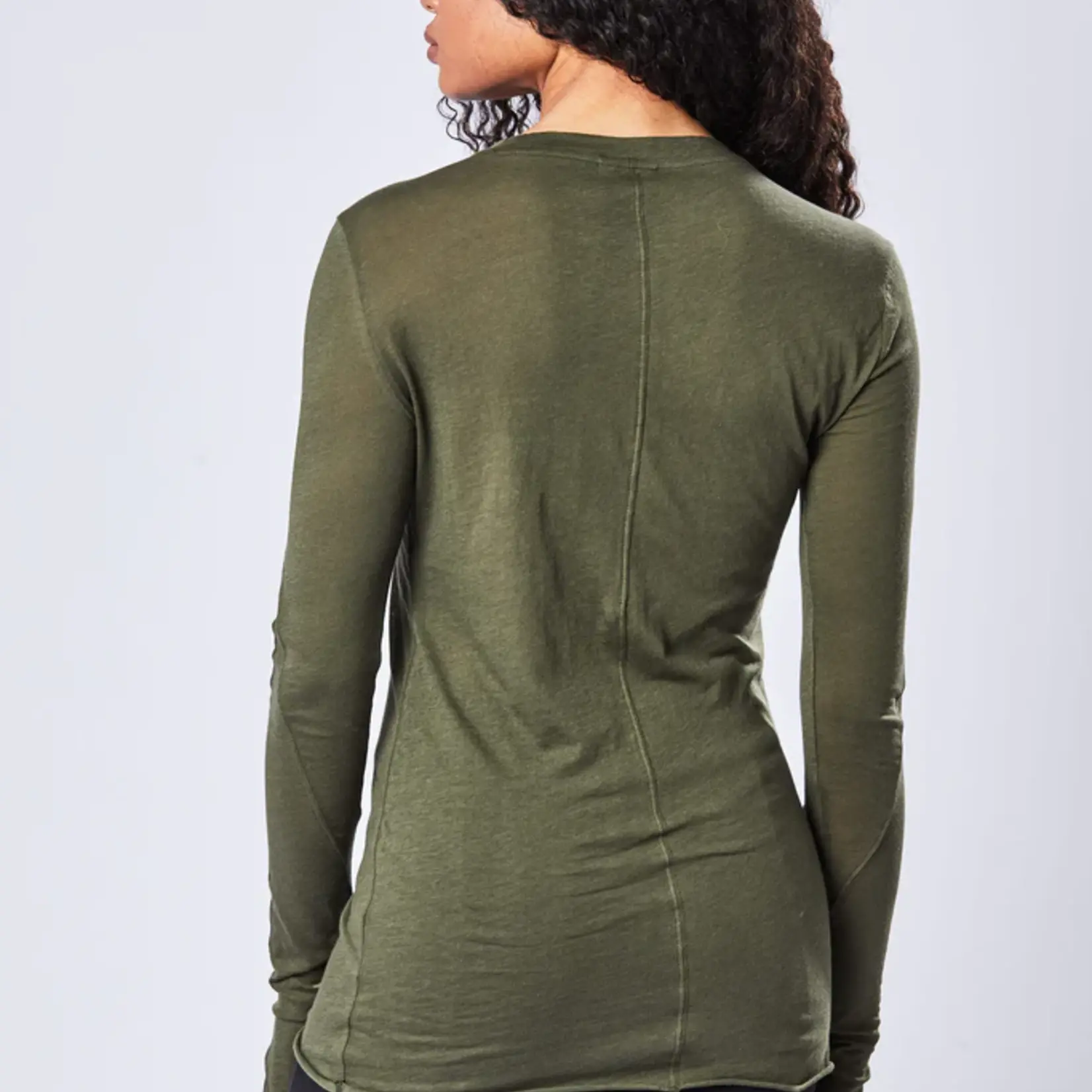 THOM KROM Thom Krom longsleeve with small slit, green