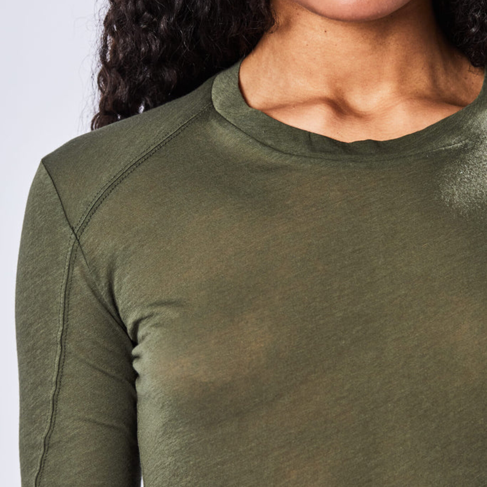 THOM KROM Thom Krom longsleeve with small slit, green