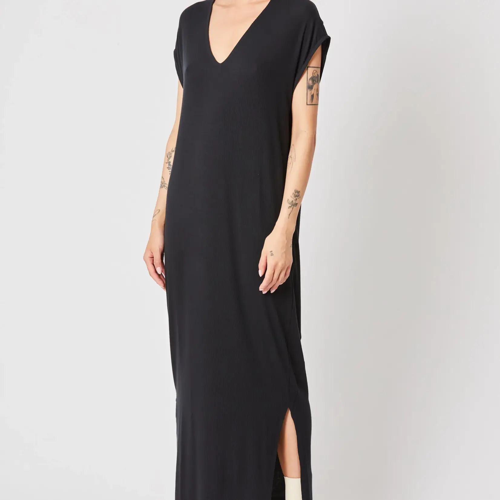 THOM KROM Long v-neck dress 119 - Black