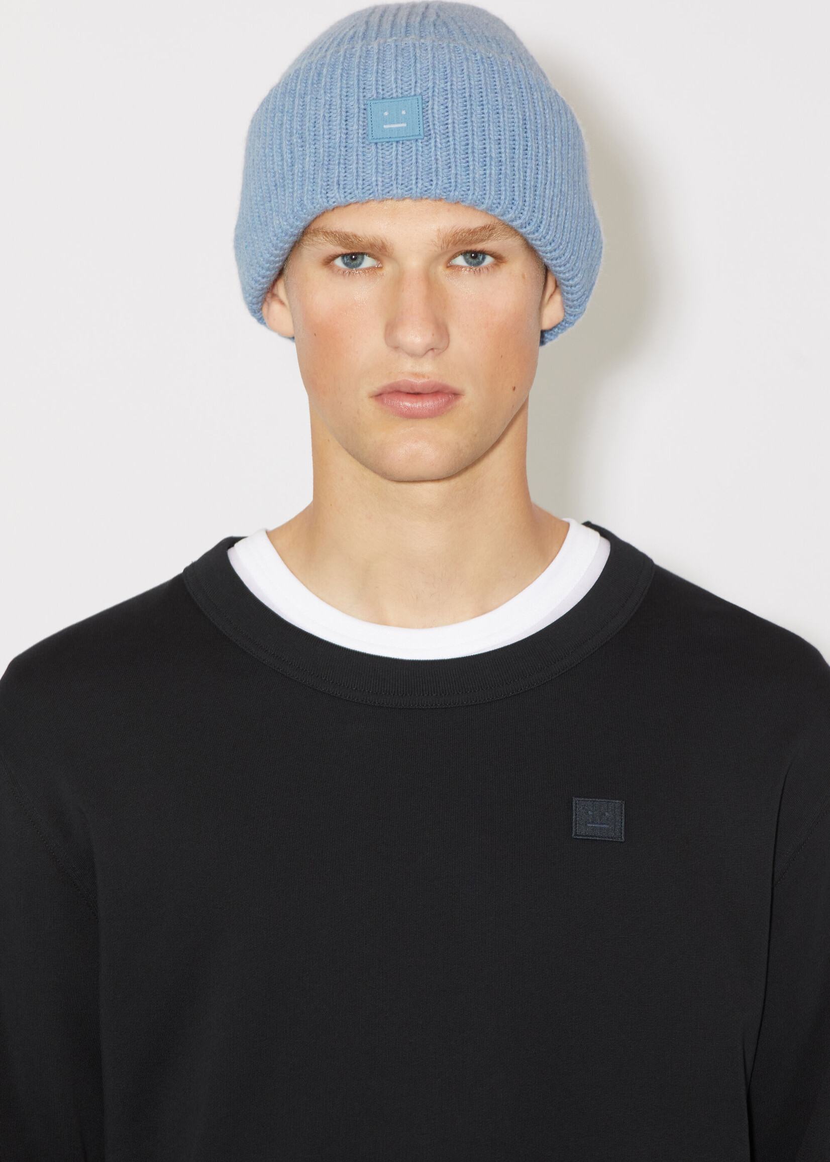 Acne Studios Beanie face - Steel blue melange