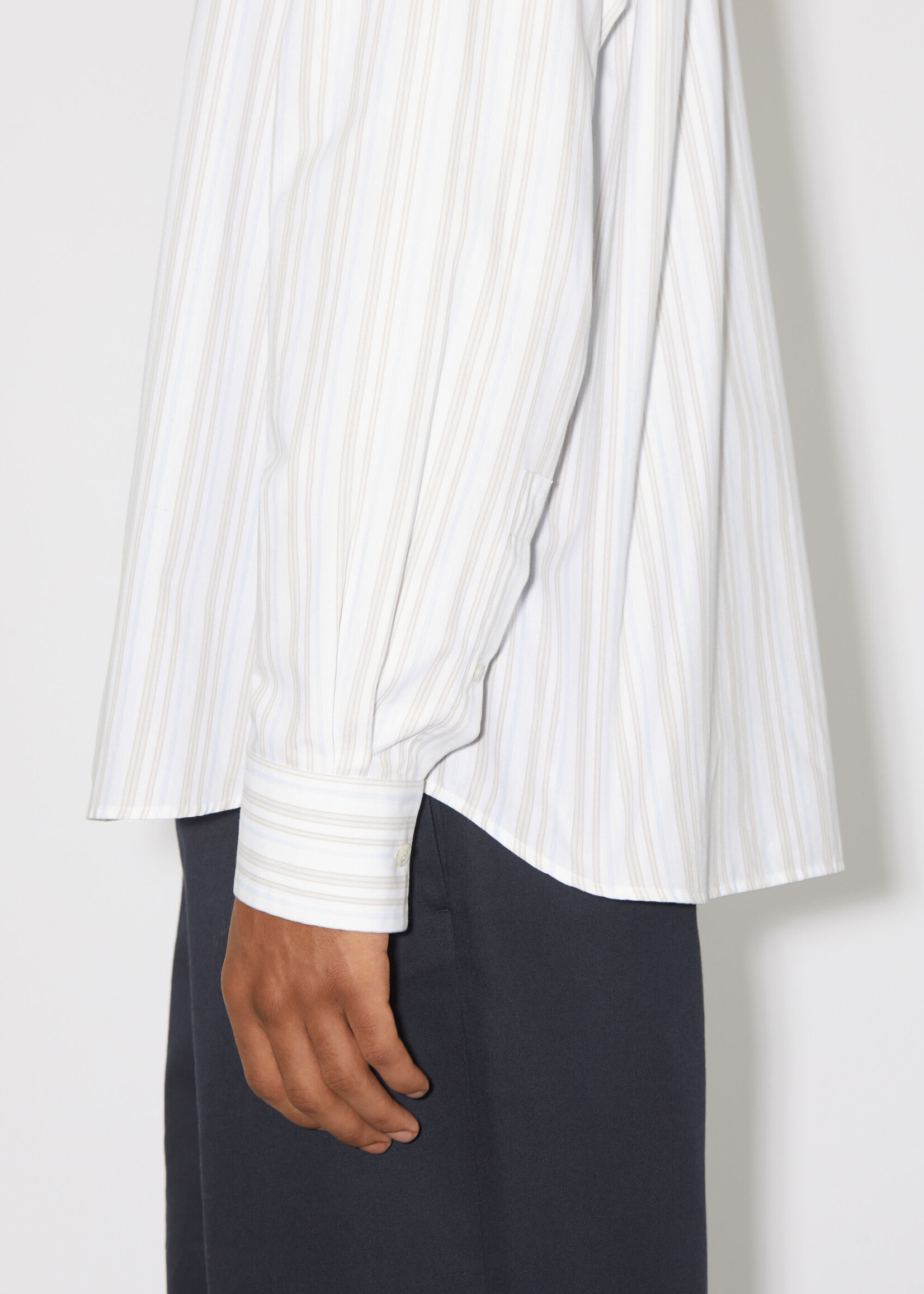 Acne Studios Striped button-up shirt - White/brown