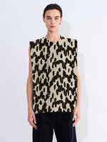 Christian Wijnants Tabansir sleeveless top - Ivory/black anaconda