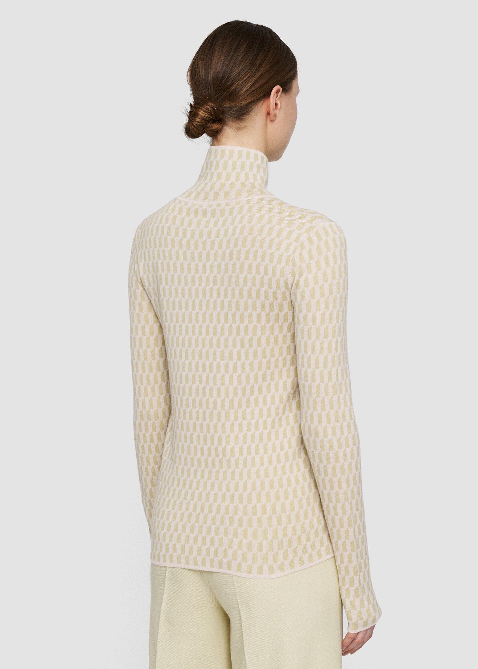 Joseph Turtleneck fine alcove jacquard - Pale olive