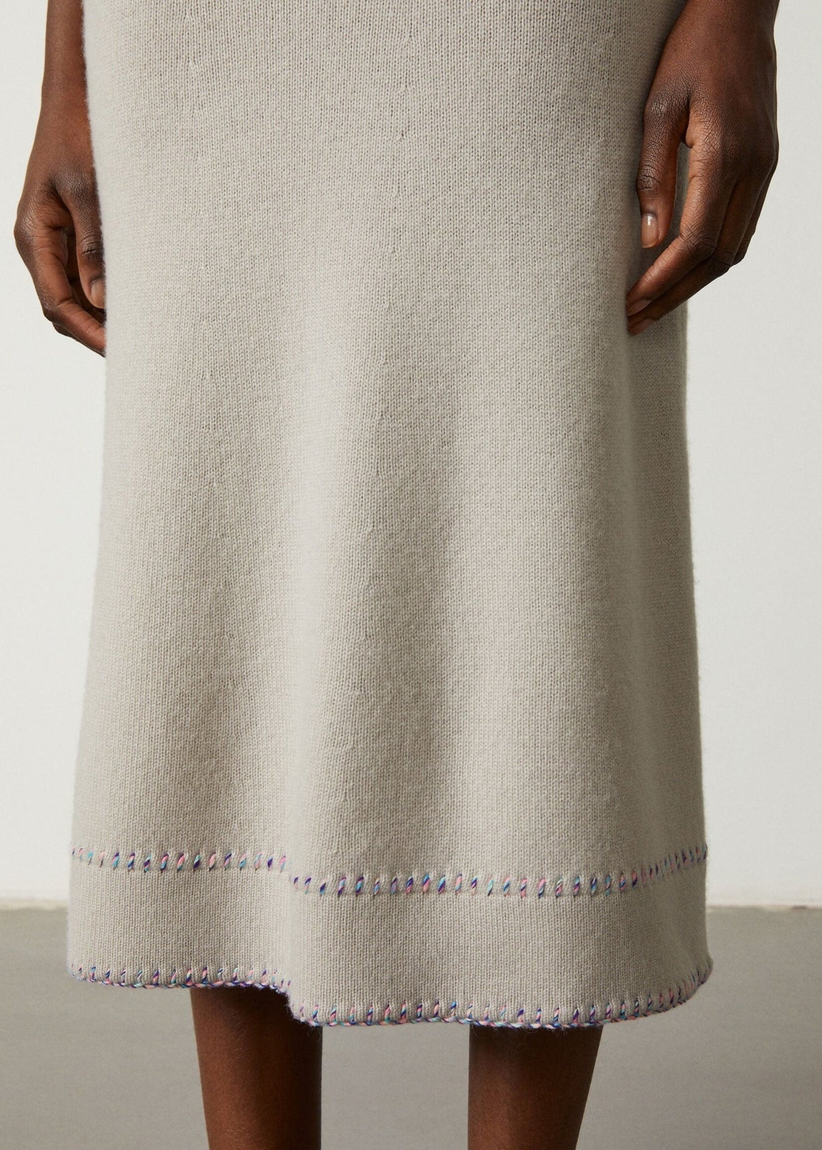 Lisa Yang Adele skirt - Cream/Multi-stitch