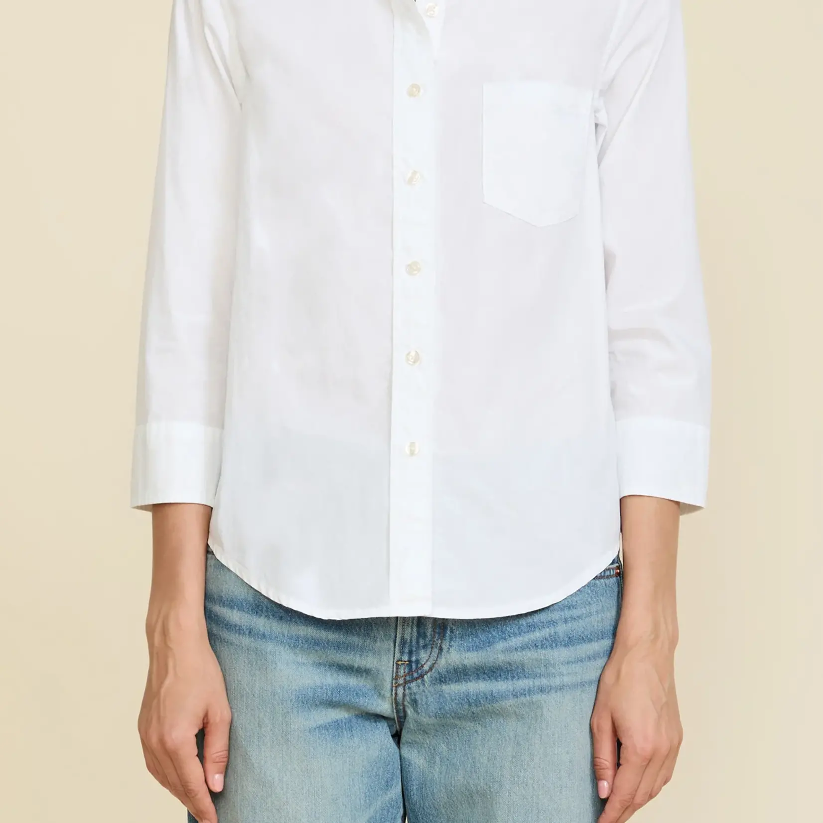 DENIMIST Adrienne shrunken shirt - White