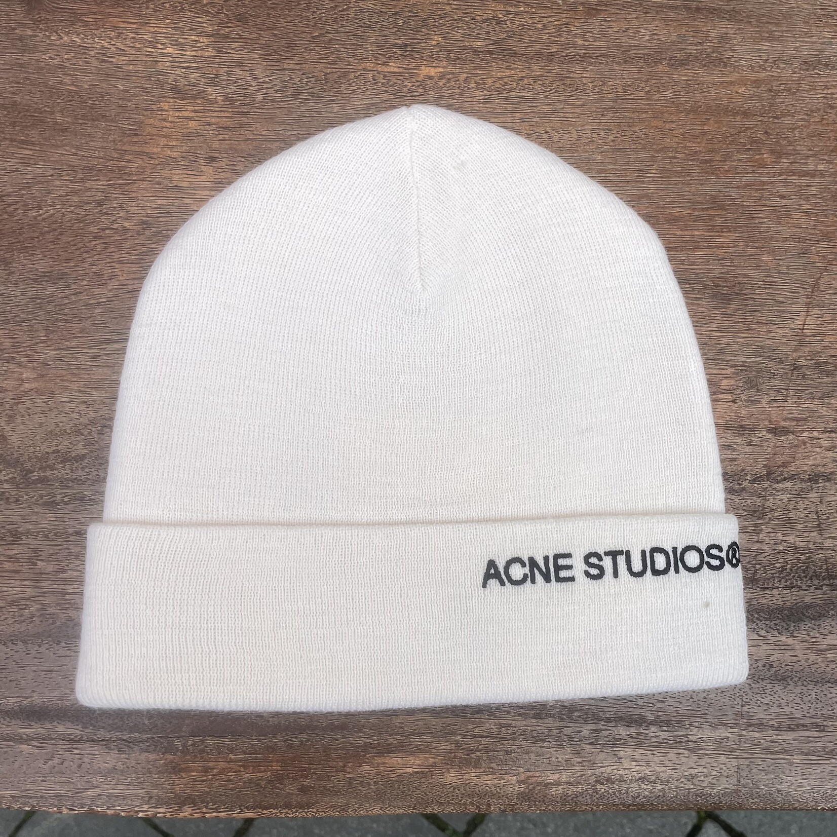 ACNE STUDIOS Logo beanie - Off white