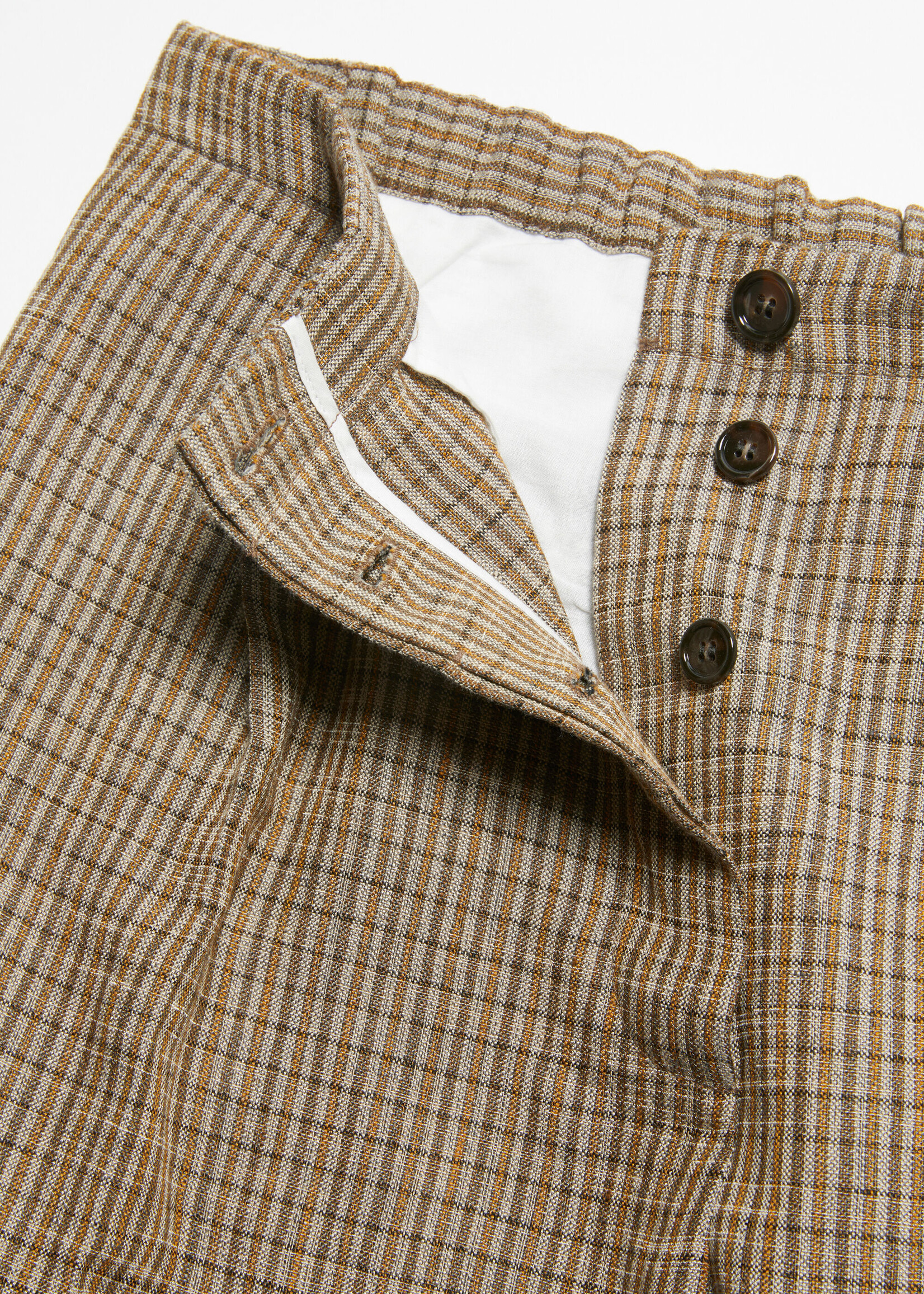Acne Studios Tailored linen blend suit trousers - Multi brown