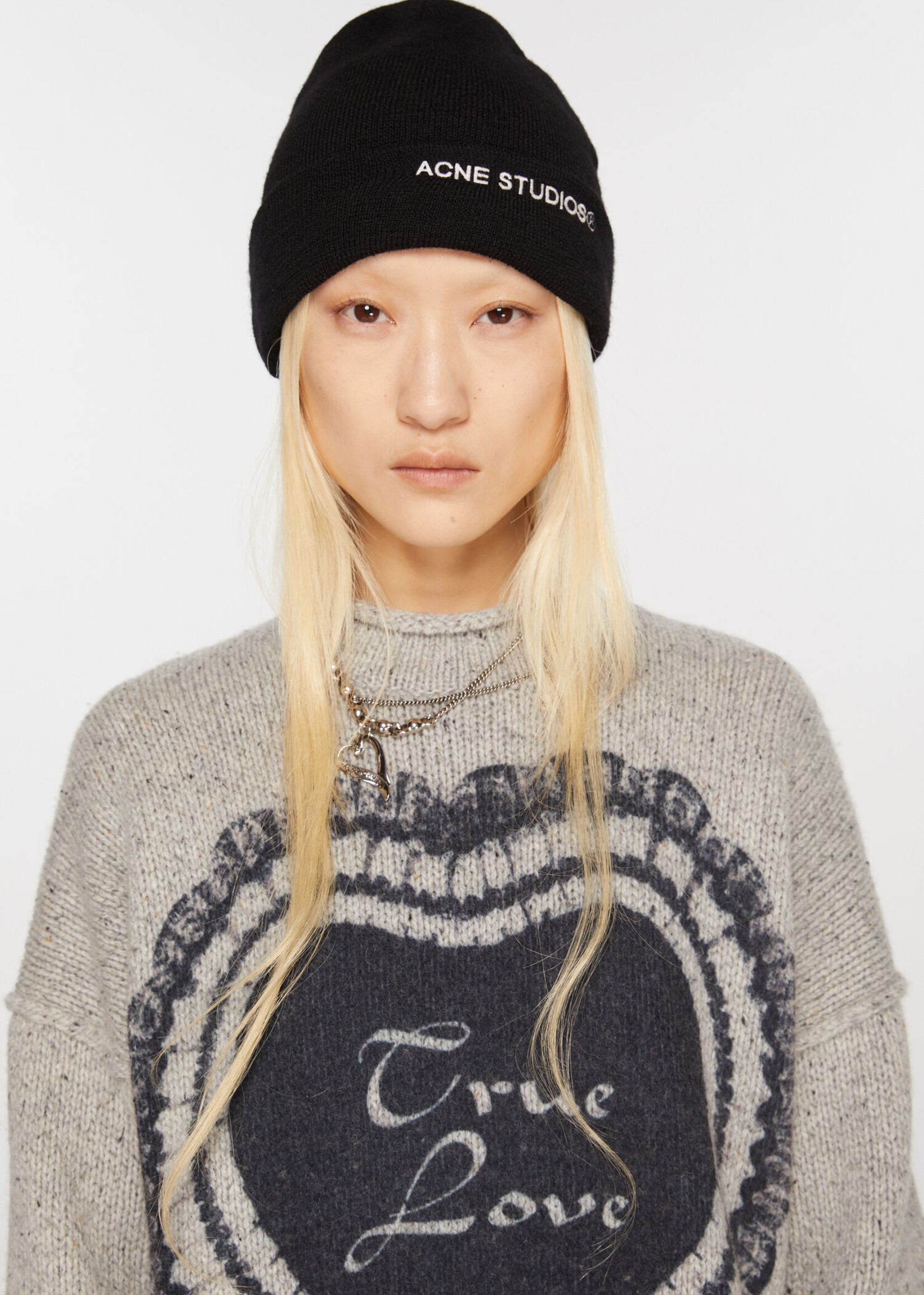 Acne Studios Logo beanie - Black