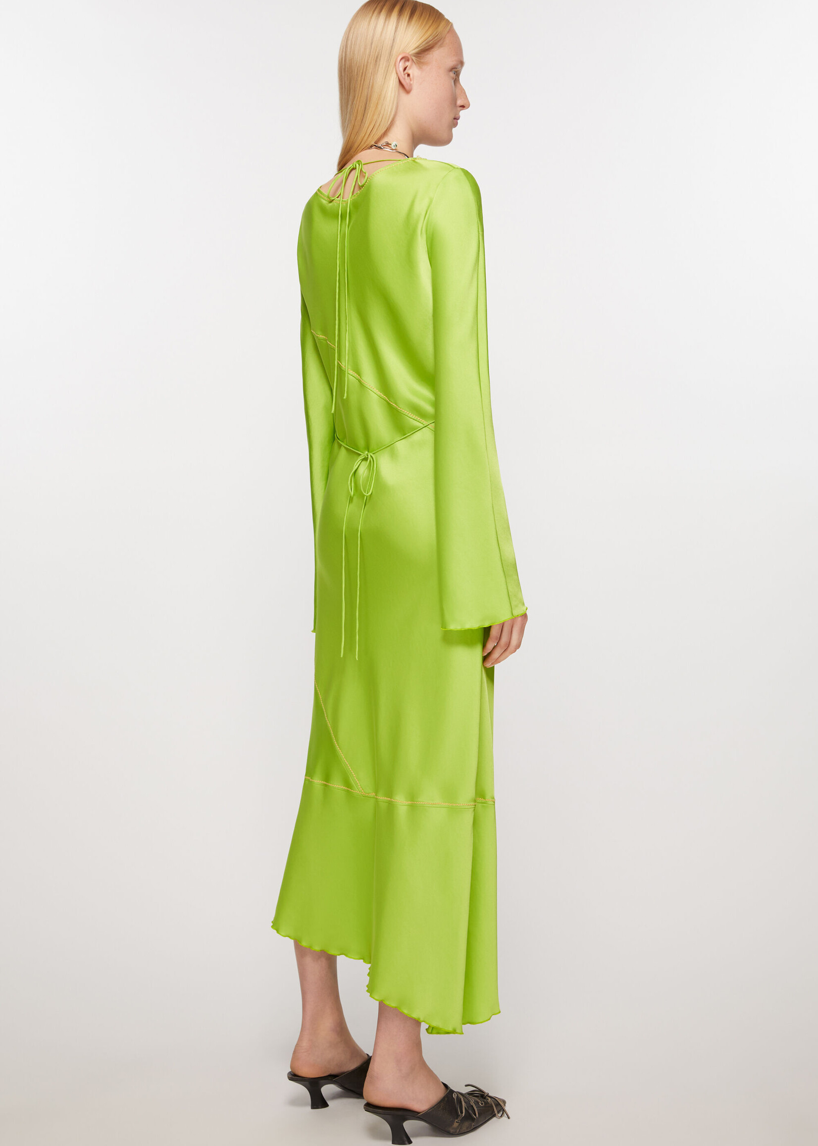 Acne Studios Satin long dress - Bright green