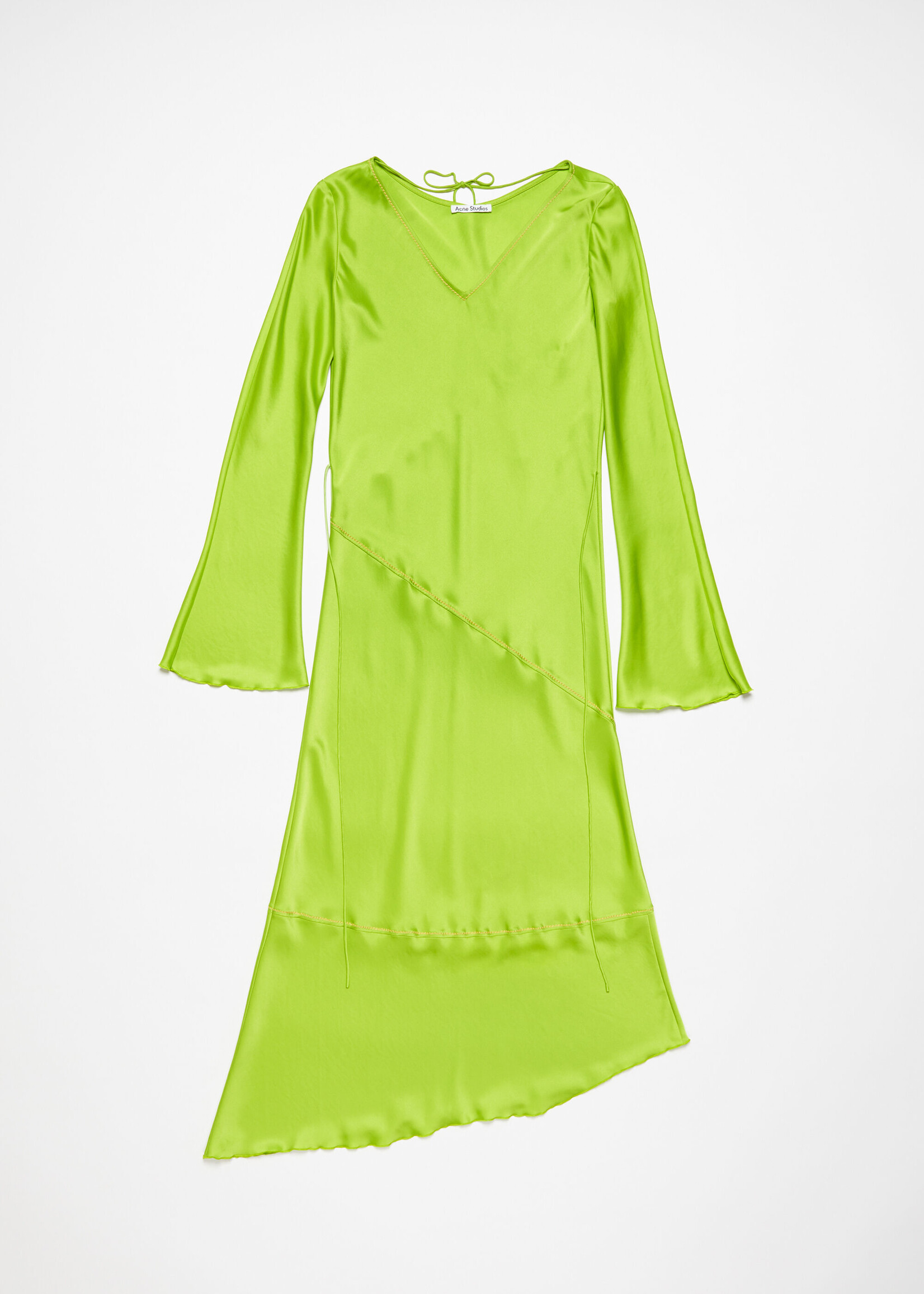 Acne Studios Satin long dress - Bright green