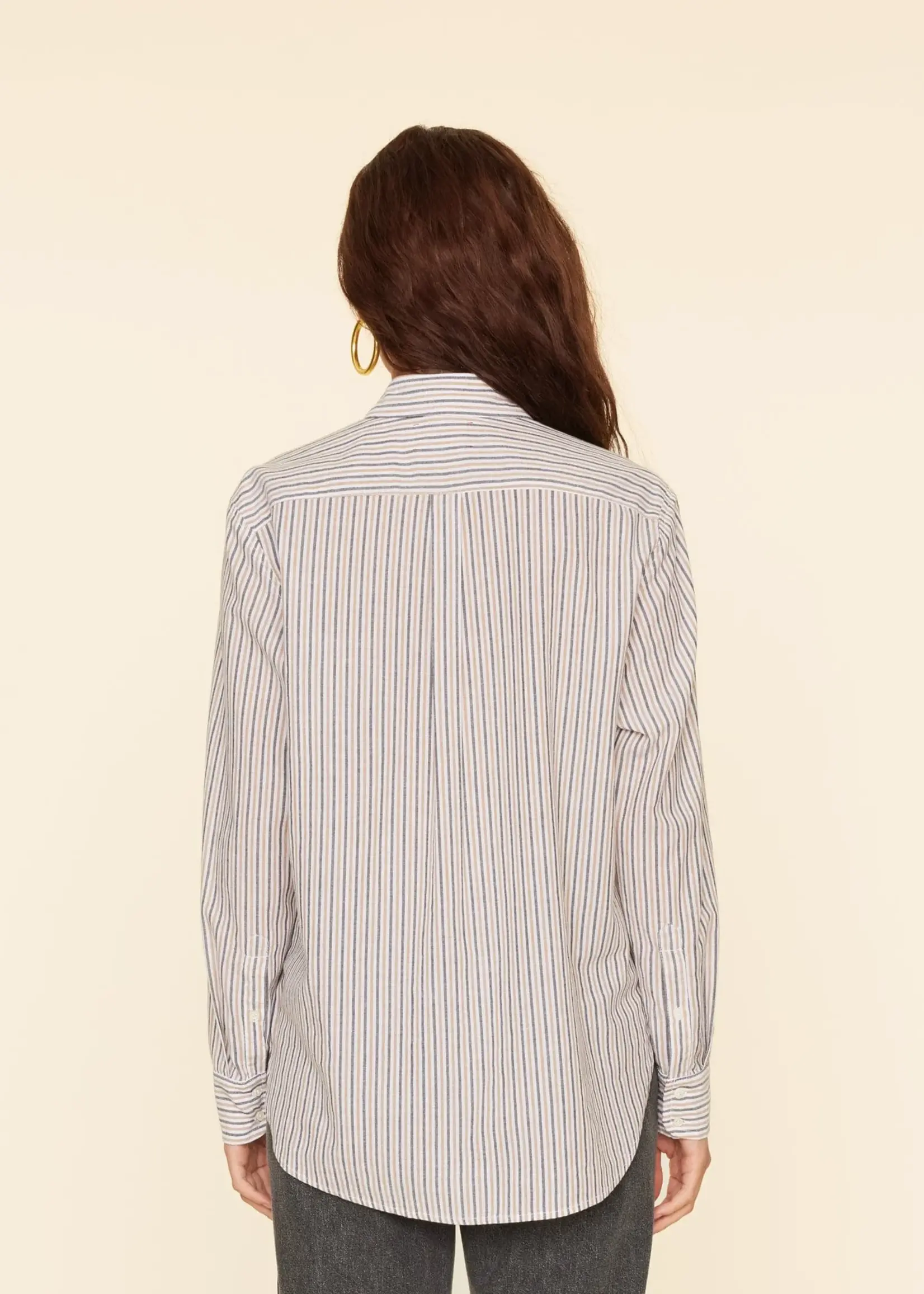 Xirena Beau shirt - Mocha stripe