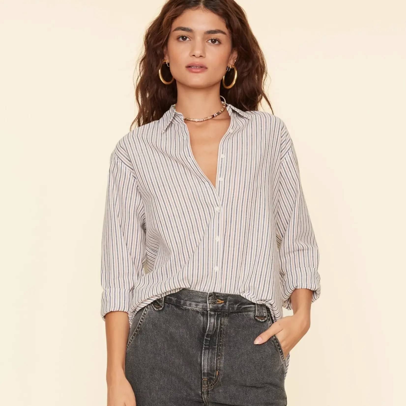 XIRENA Beau shirt - Mocha stripe