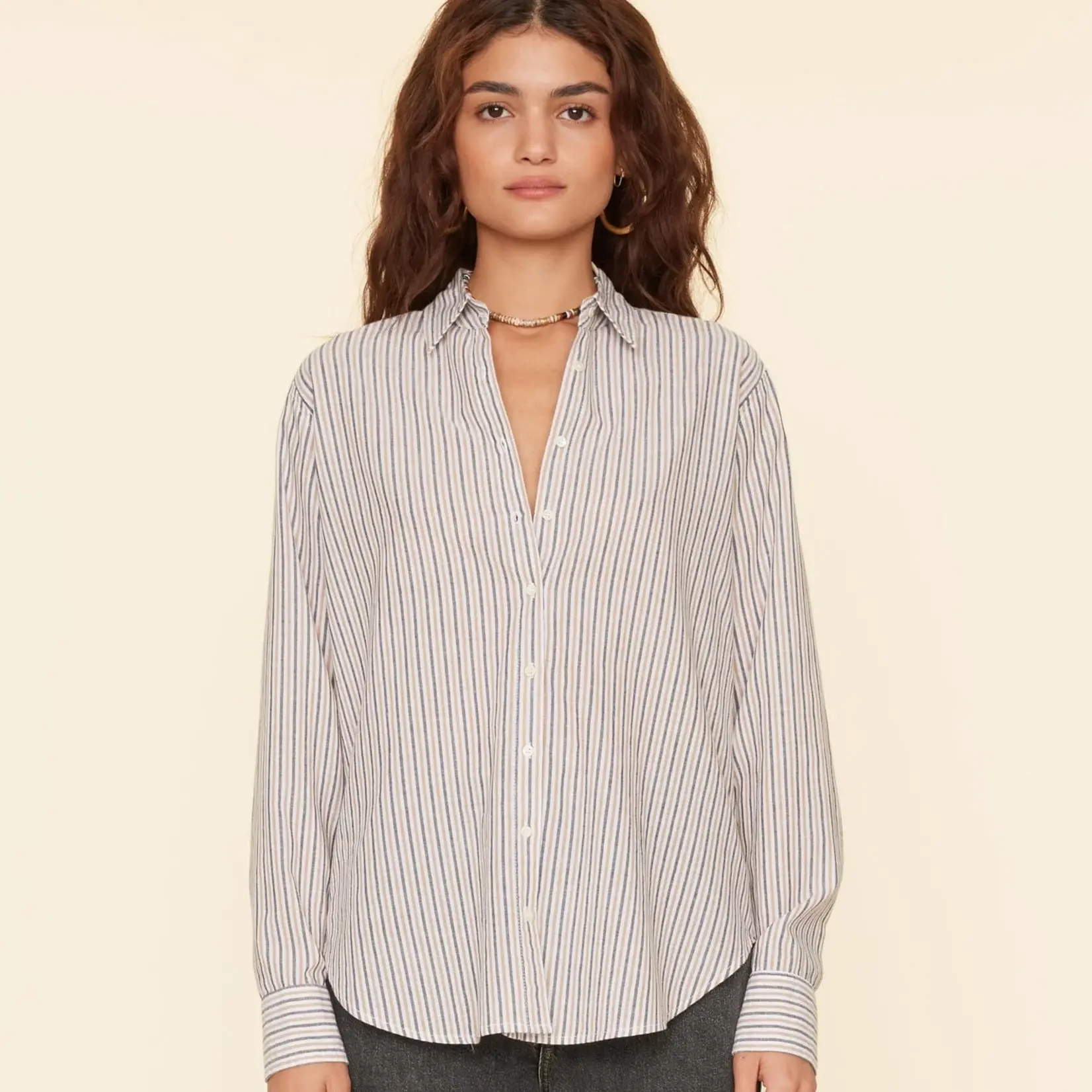 XIRENA Beau shirt - Mocha stripe