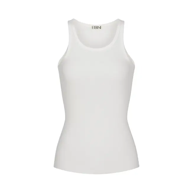 ÉTERNE High neck fitted tank - Cream