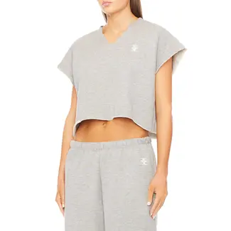 ÉTERNE Eterne terry raglan cutoff top,heathergrey