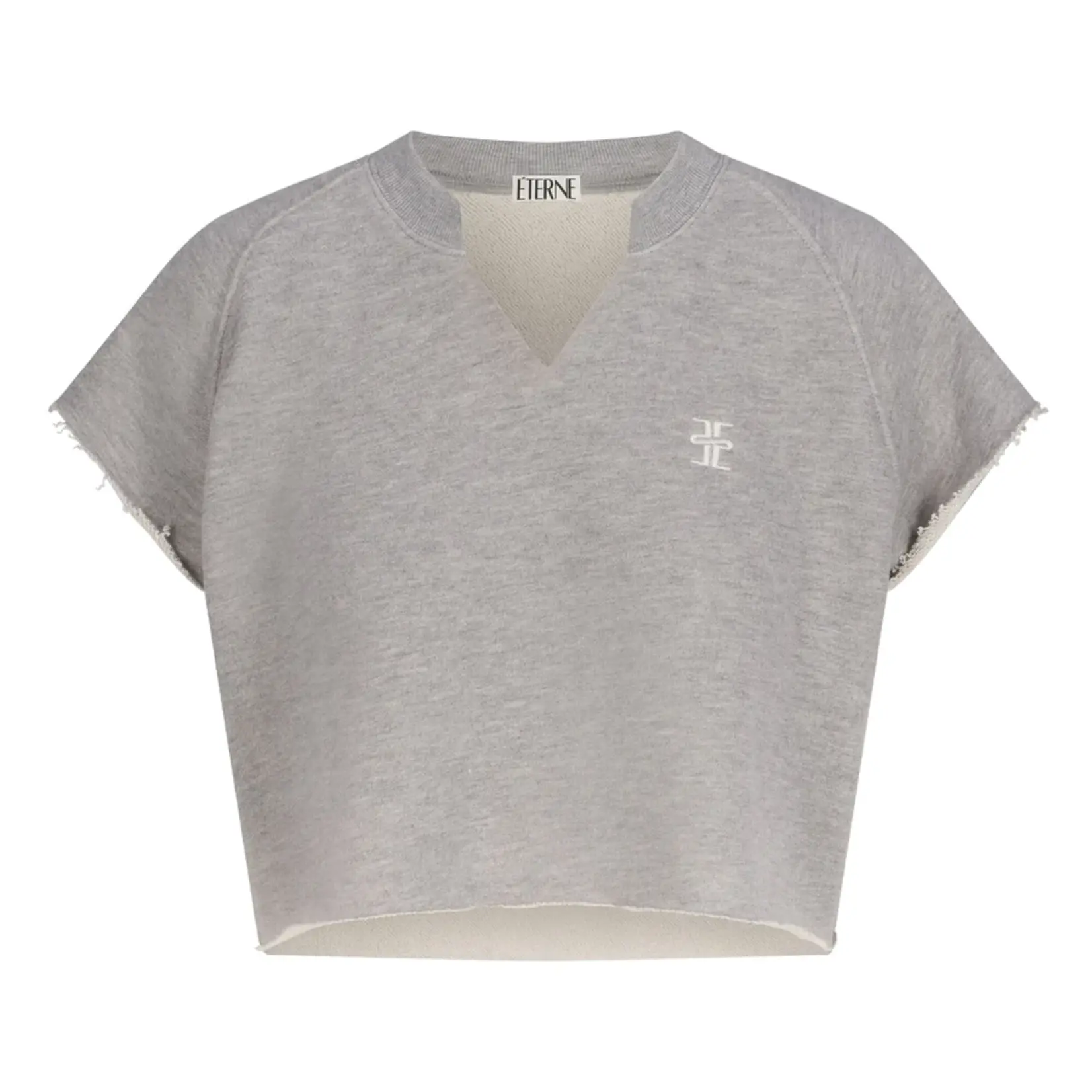 ÉTERNE Eterne terry raglan cutoff top,heathergrey